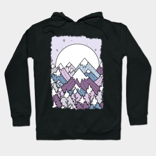 Winter forest and hills Hoodie